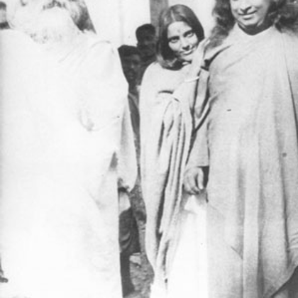 With Her Husband (left) and Yogananda (right)