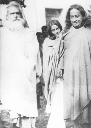 With Her Husband (left) and Yogananda (right)